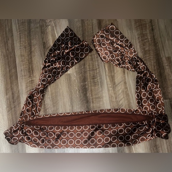 Prana satin brown patterned adjustable yoga mat carrier-fully lined-like new - Picture 5 of 11
